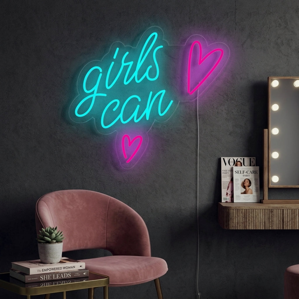 "Girls Can" Neon Verlichting