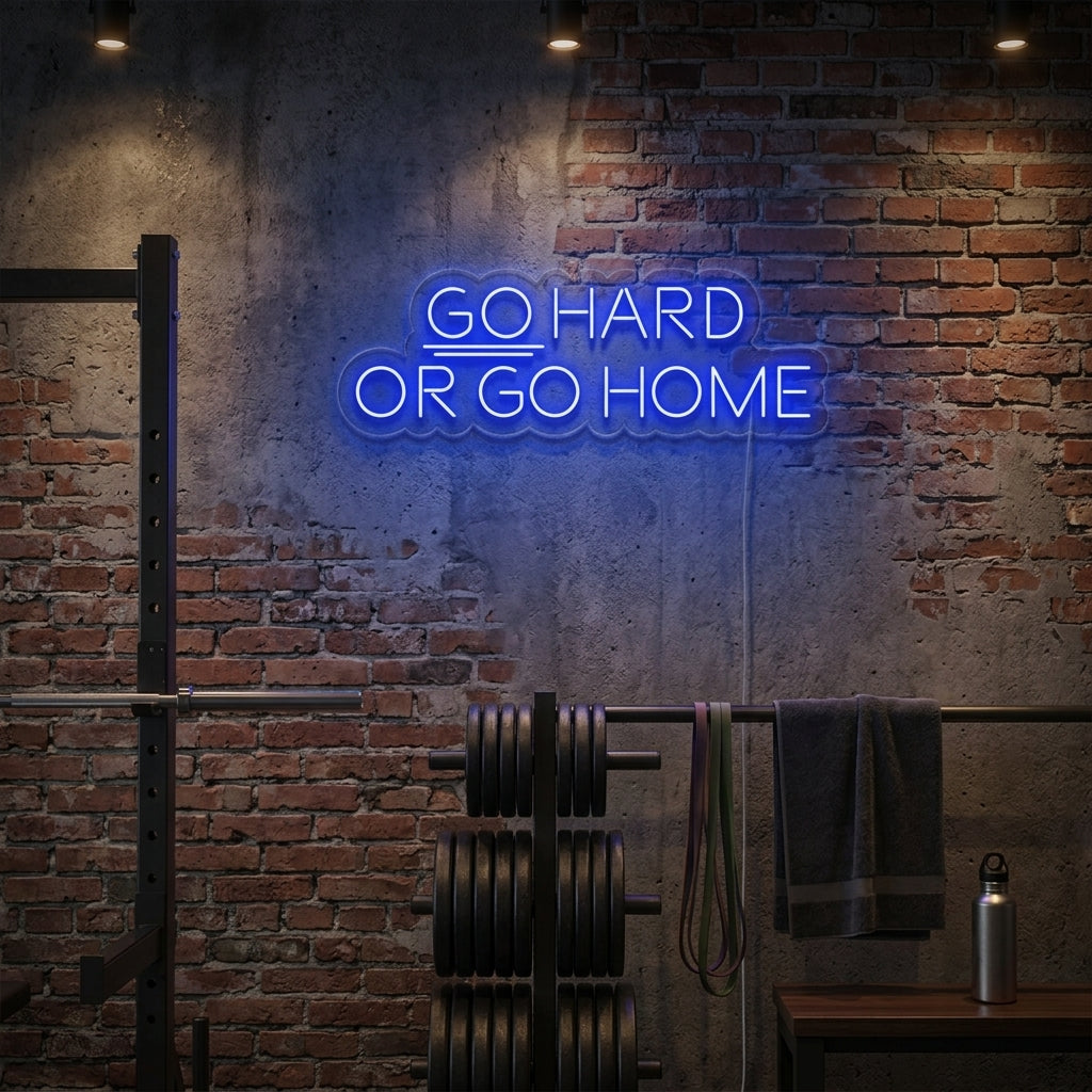 "Go Hard Or Go Home, Gym Decor, Gym Quotes, Fitness Quotes, Workout Quotes" Neon Verlichting