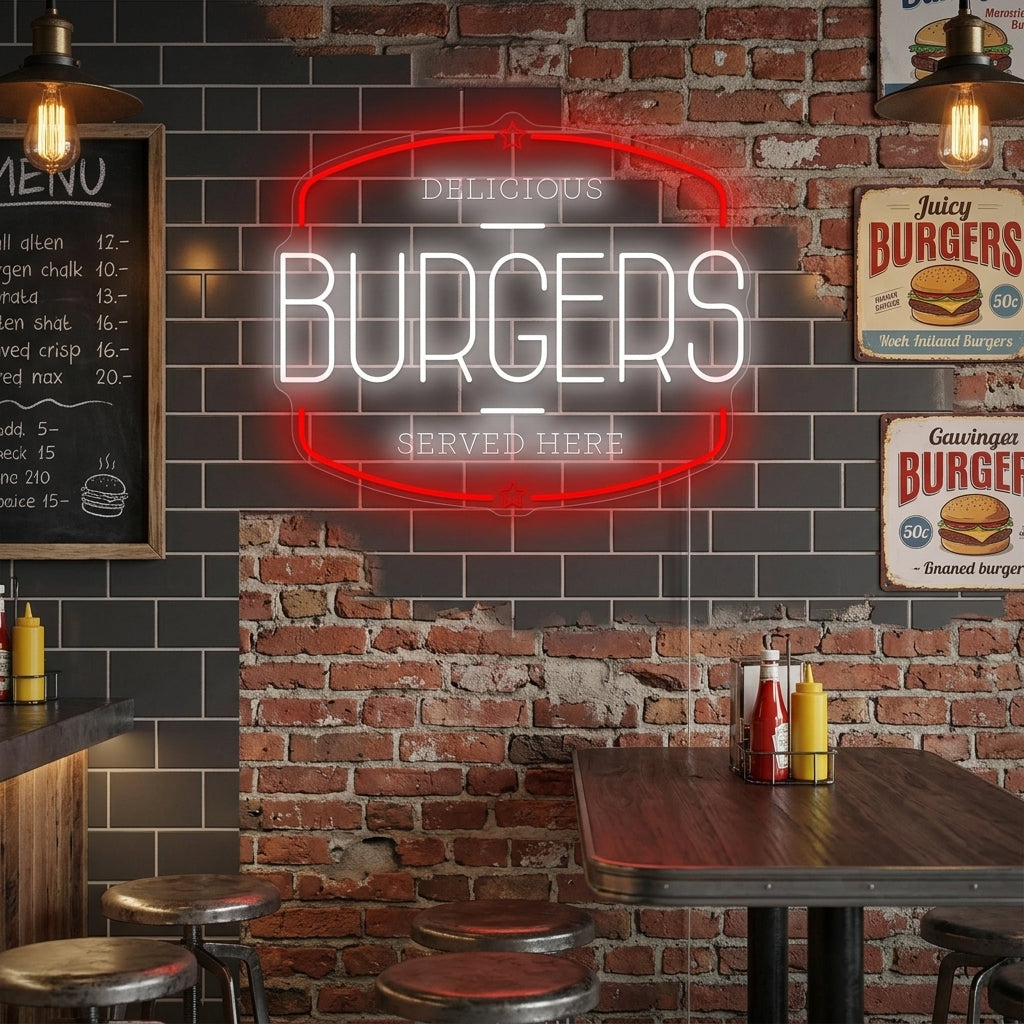 "Burgers" Neonbord