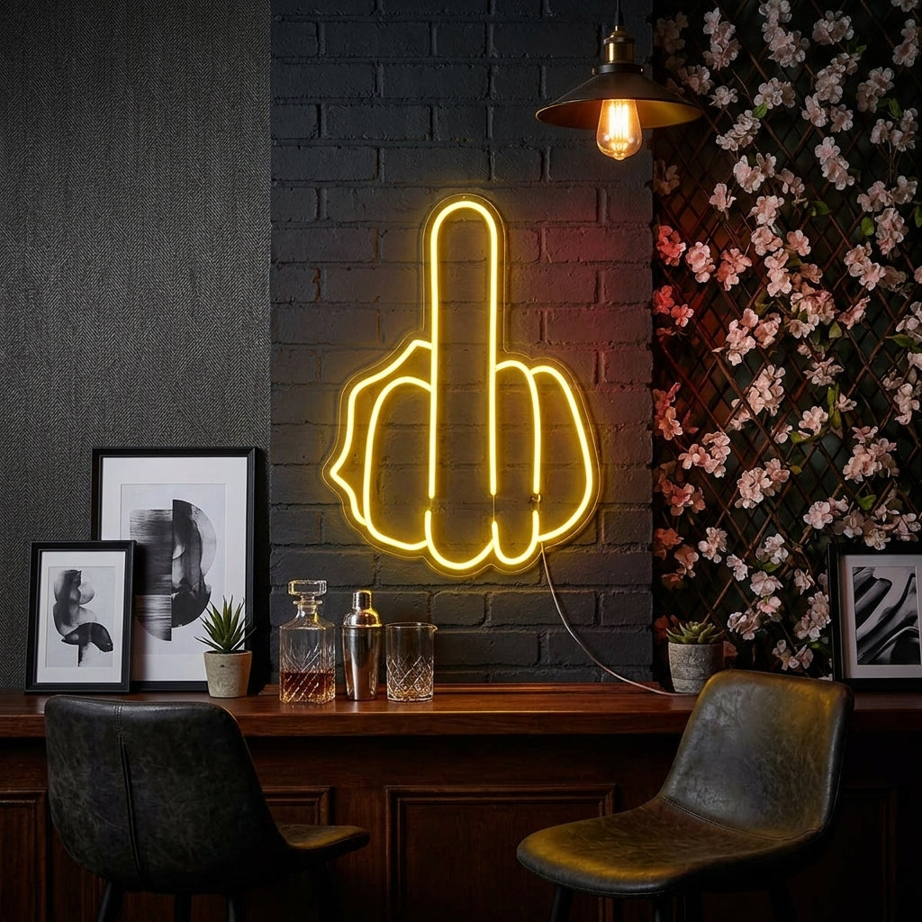 "Middelvinger" Neon Verlichting