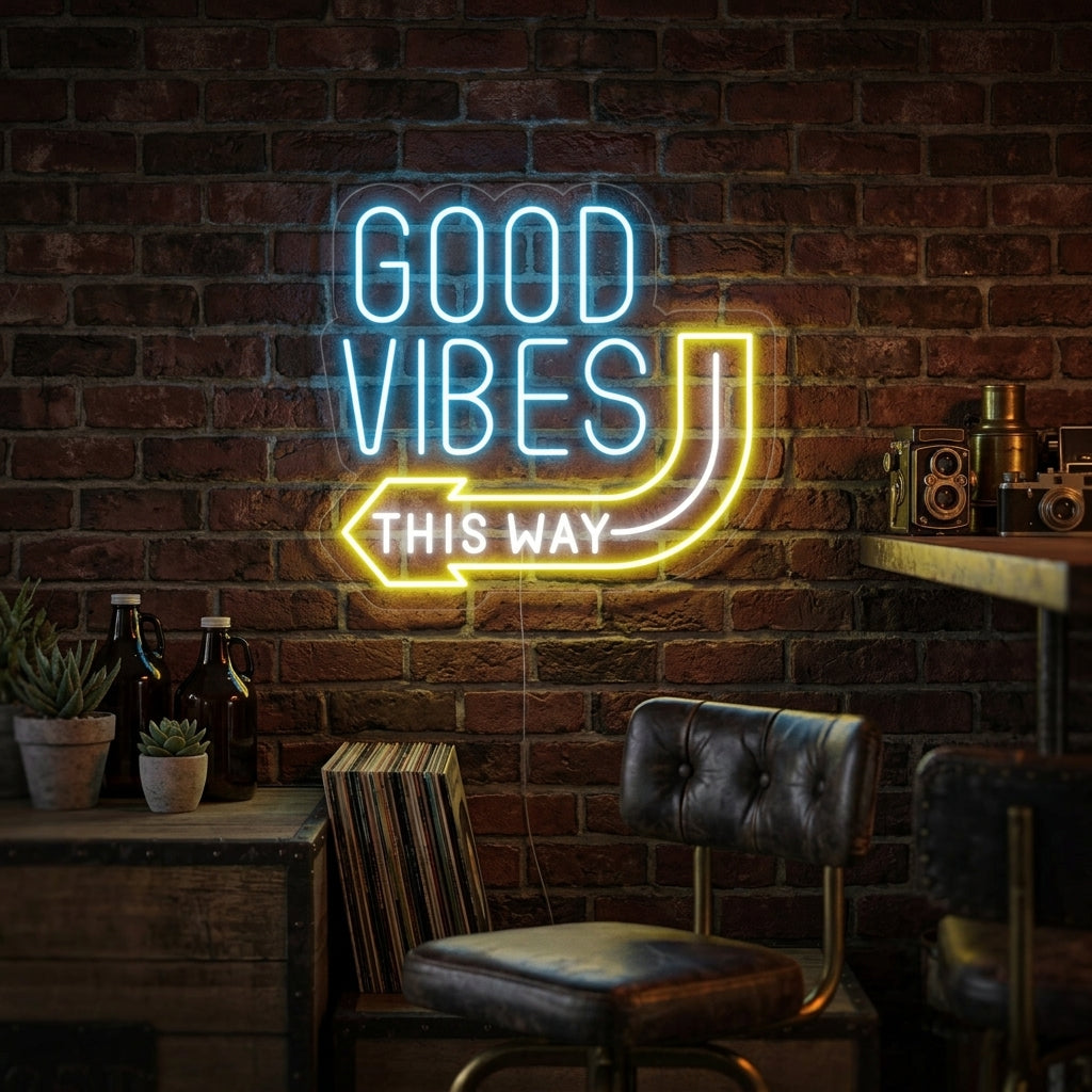"Good Vibes This Way" Neon Verlichting