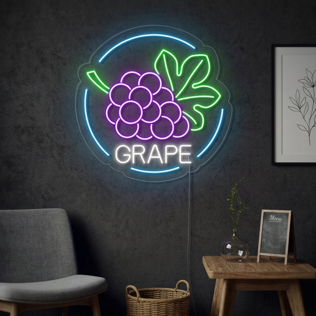 "Grape, Druiven" Neon Verlichting