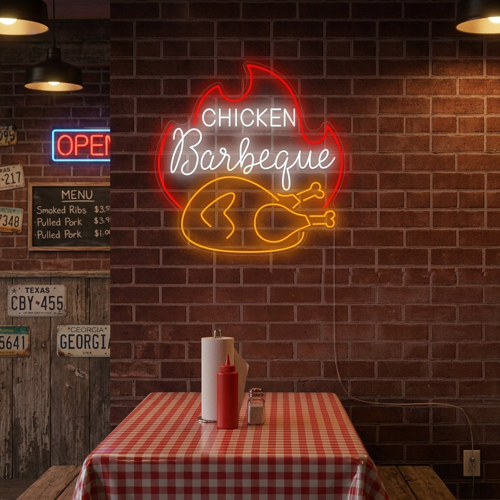 "Chicken Barbecue" Neonbord