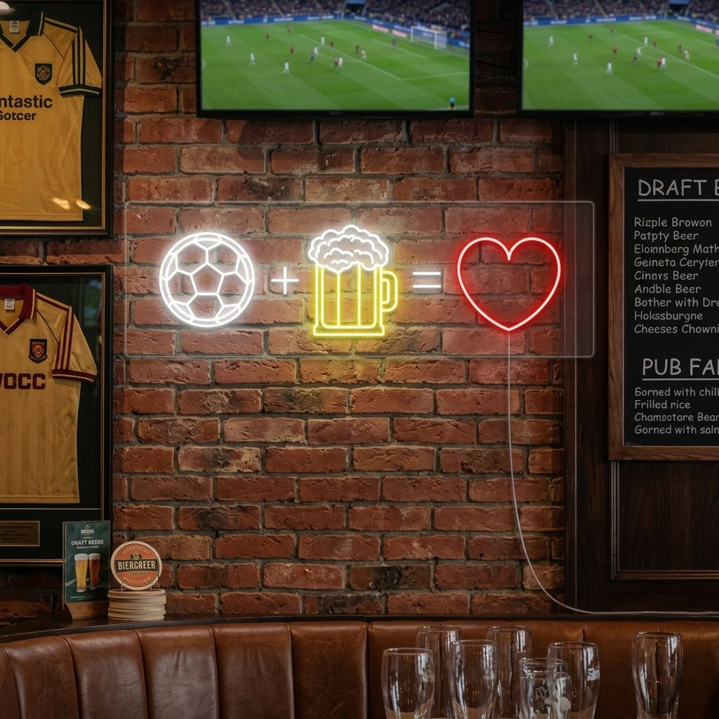 "Voetbal Bier Hart" Neon Verlichting