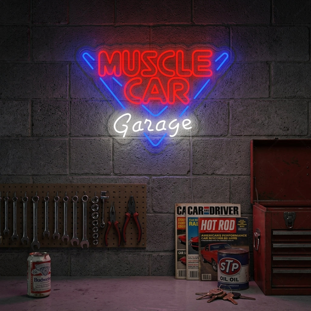 "Muscle Car Garage" Neon Verlichting