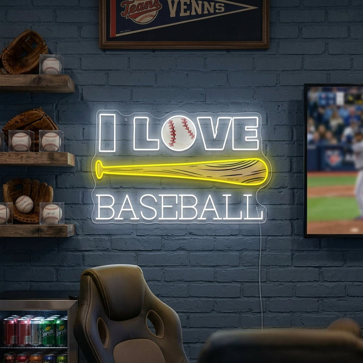 "I Love Baseball" Neonbord