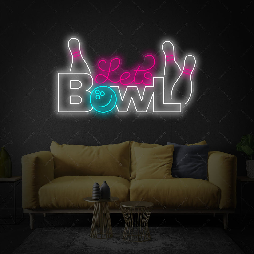 "Lets Bowl" Neonbord