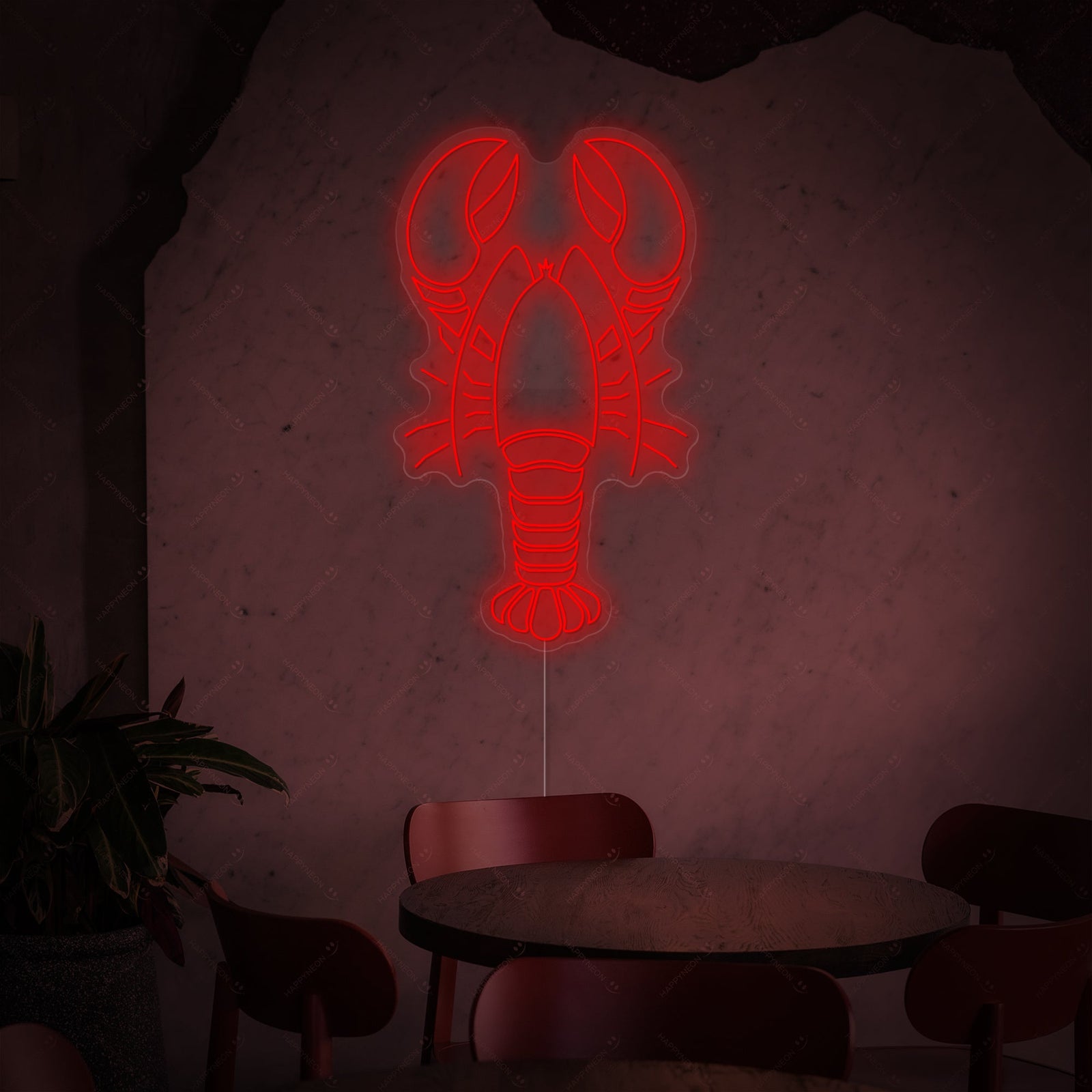rode kreeft neon sign