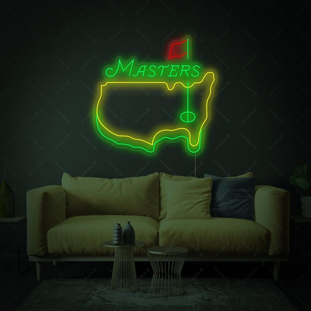Masters Golf LED neon bord, Golf LED bord, Golf neon decor