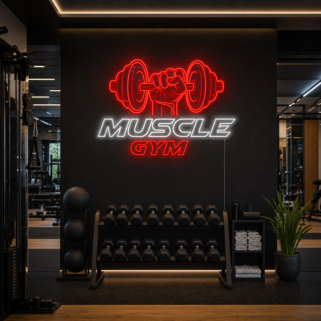 "Muscle Gym" Neonbord