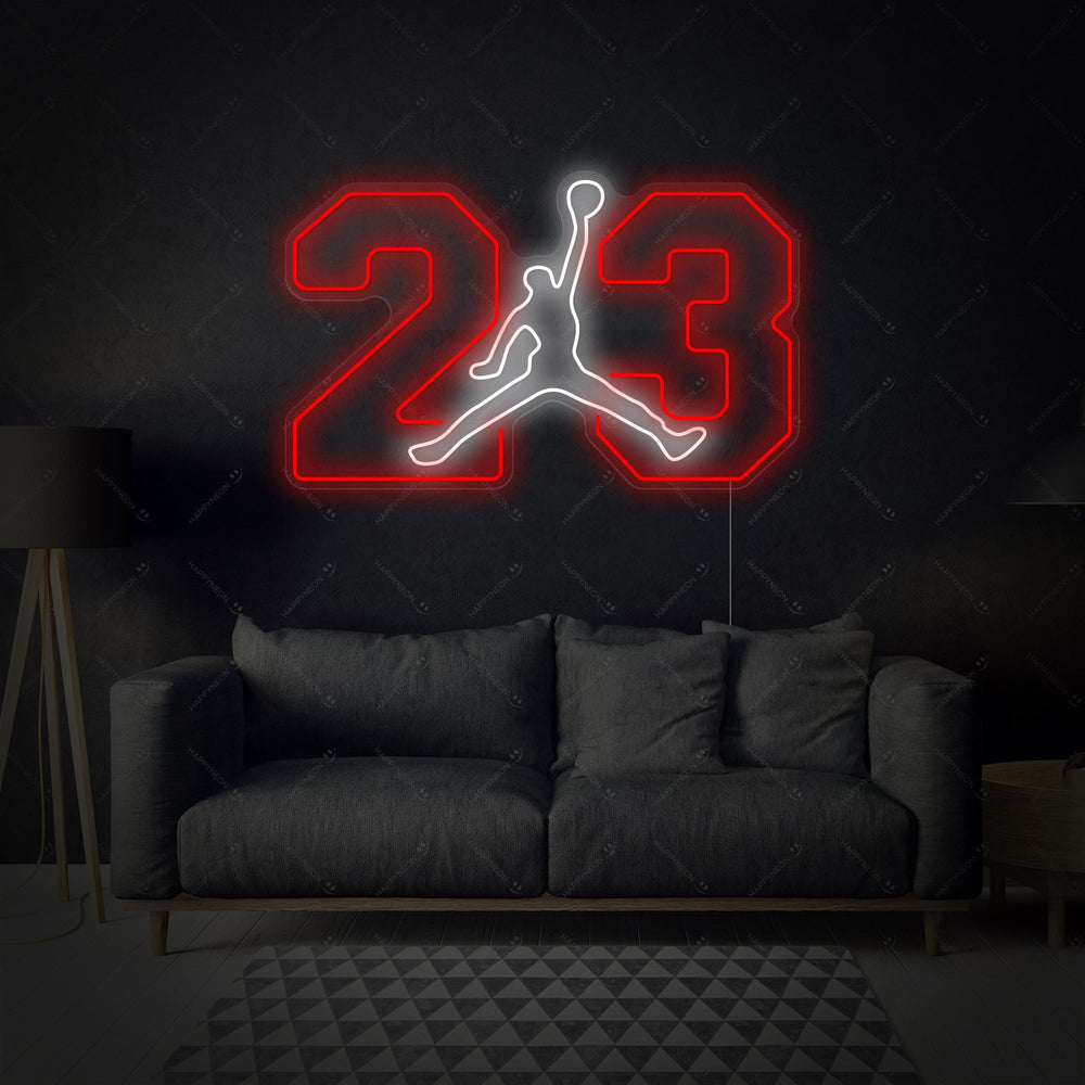 Neon LED Jumpman 23 bord, sportdecoratie.
