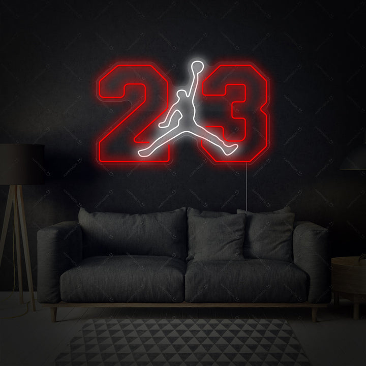 Neon LED Jumpman 23 bord, sportdecoratie.