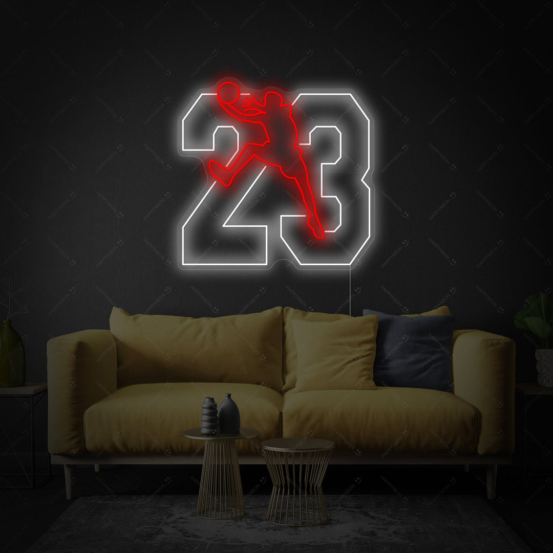 "No.23 Basketbal speler" Neonbord