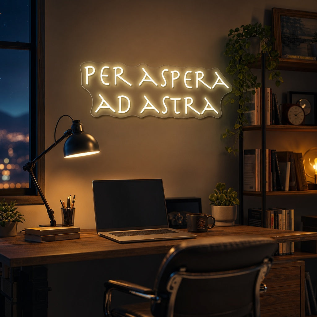 "PER ASPERA AD ASTRA" Neonbord