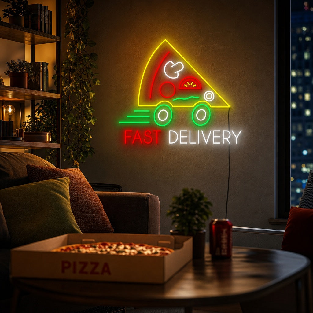 "Pizza Fast Delivery" Neonbord