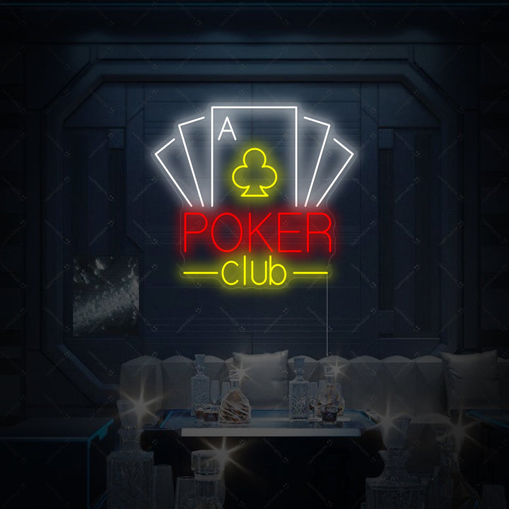 "Poker Club" Neonbord