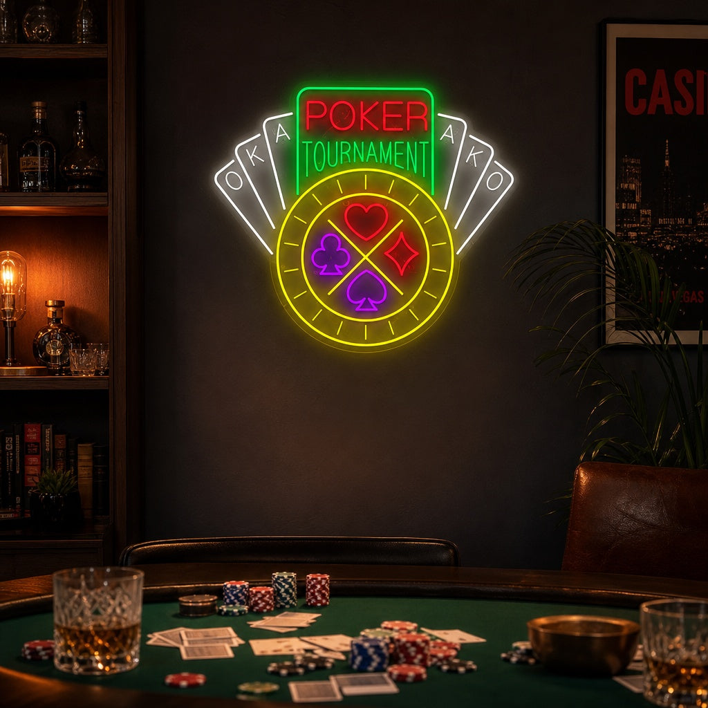 "Poker Tournament" Neonbord