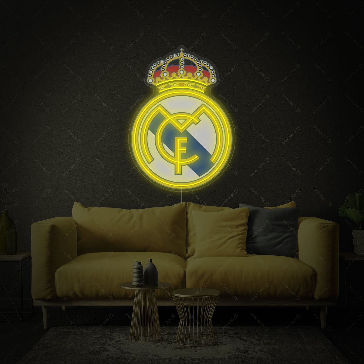 Neon LED Real Madrid logo, supportersdecoratie.
