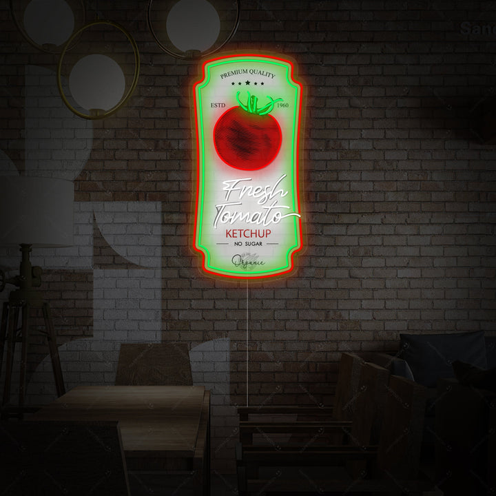 "Tomatenketchup Saus Badge" Neonbord