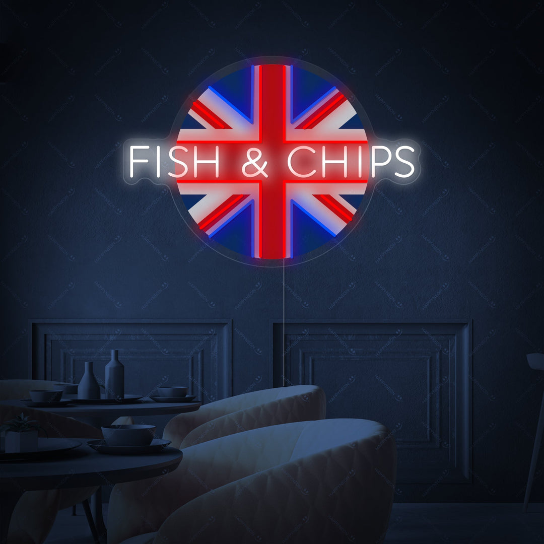 "Uk Fish & Chips" Neonbord