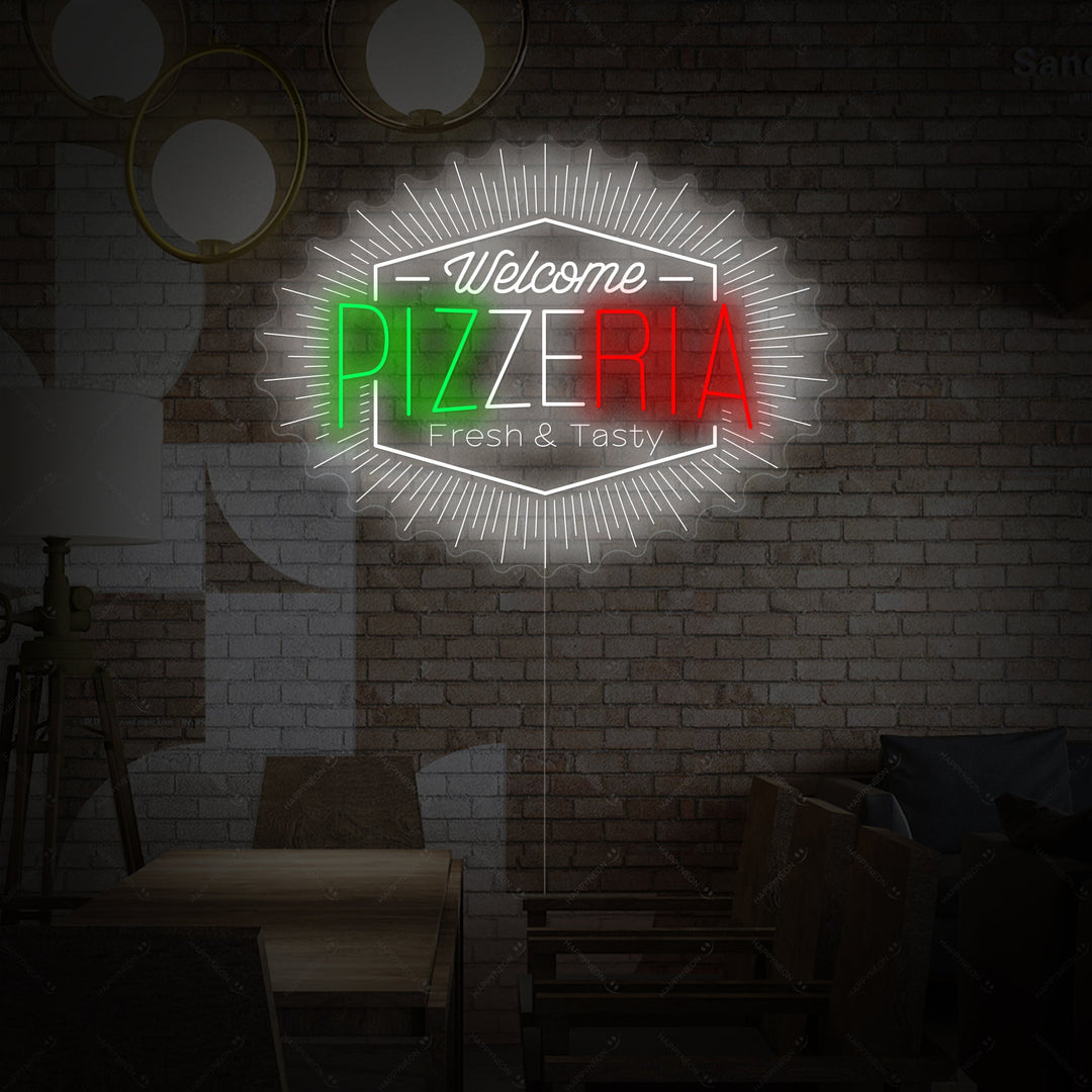 "Welcome Pizzeria" Neonbord