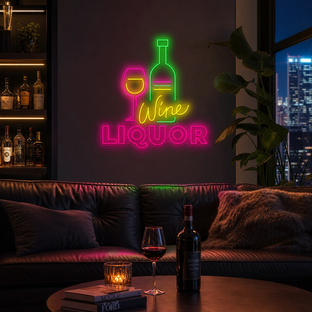 "Wine Liquor" Neonbord