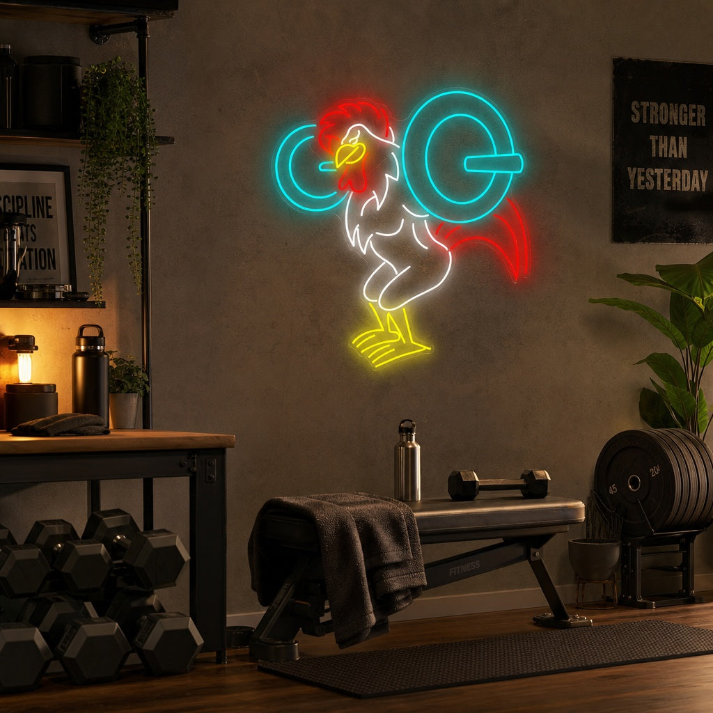 "Workout Haan" Neonbord