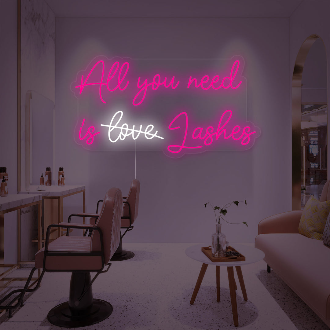 "All You Need Is Lashes Wimpers" Neon Verlichting