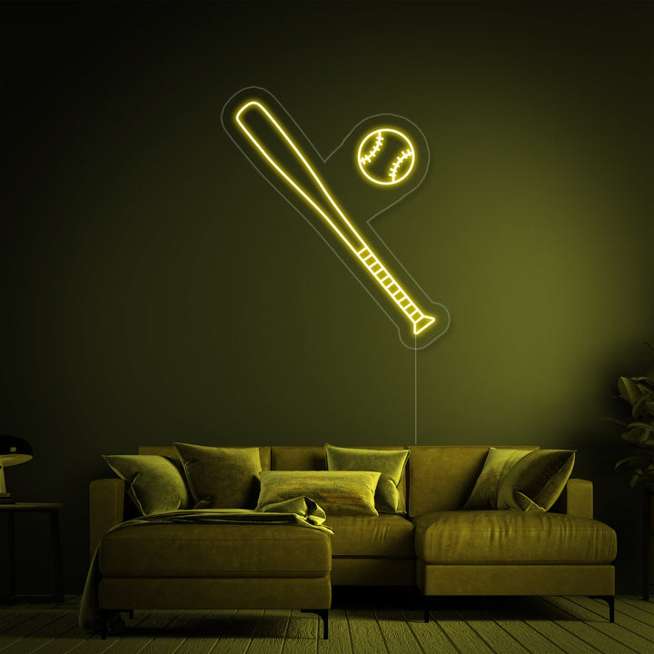 "Honkbalknuppel Bal" Neon Verlichting