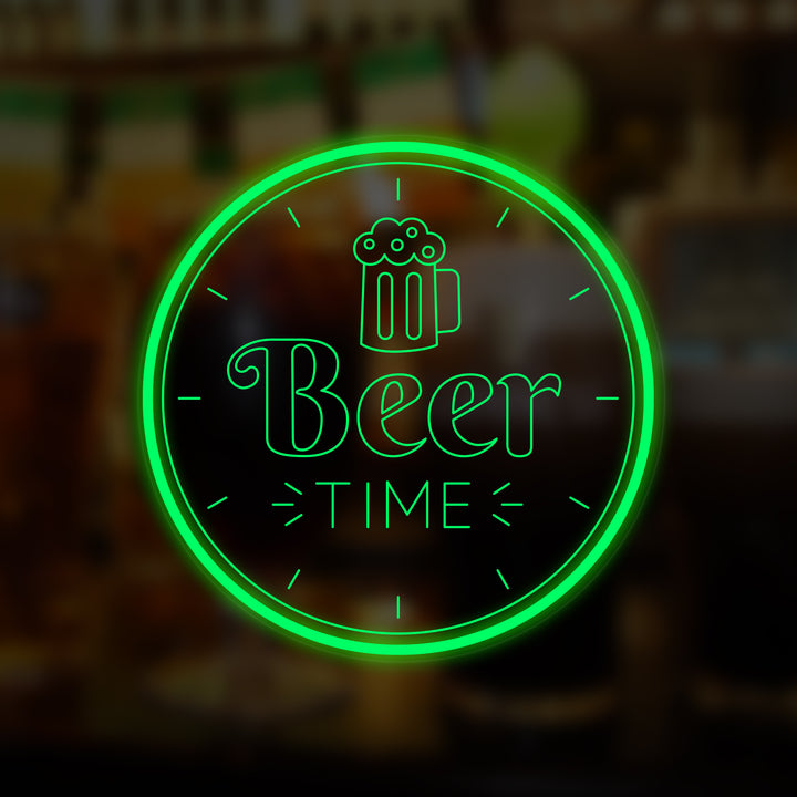 "Beer Time Bar Bier" Miniatuur Neonbord