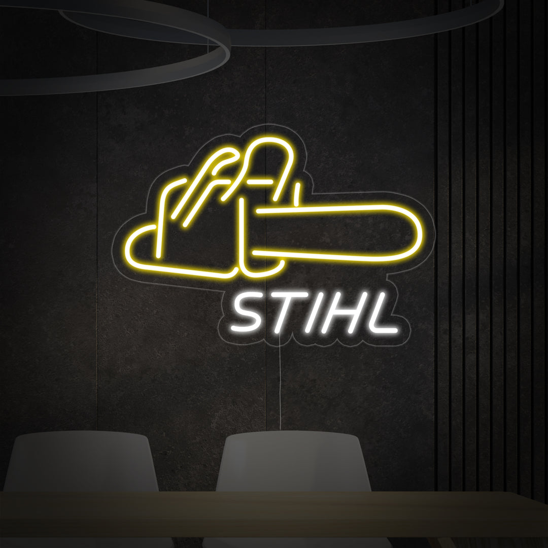 "Stihl, kettingzaag" Neon Verlichting