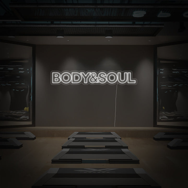 "Body And Soul, Sportschool Decor, Sportschool Quotes, Fitness Quotes, Workout Quotes" Neon Verlichting