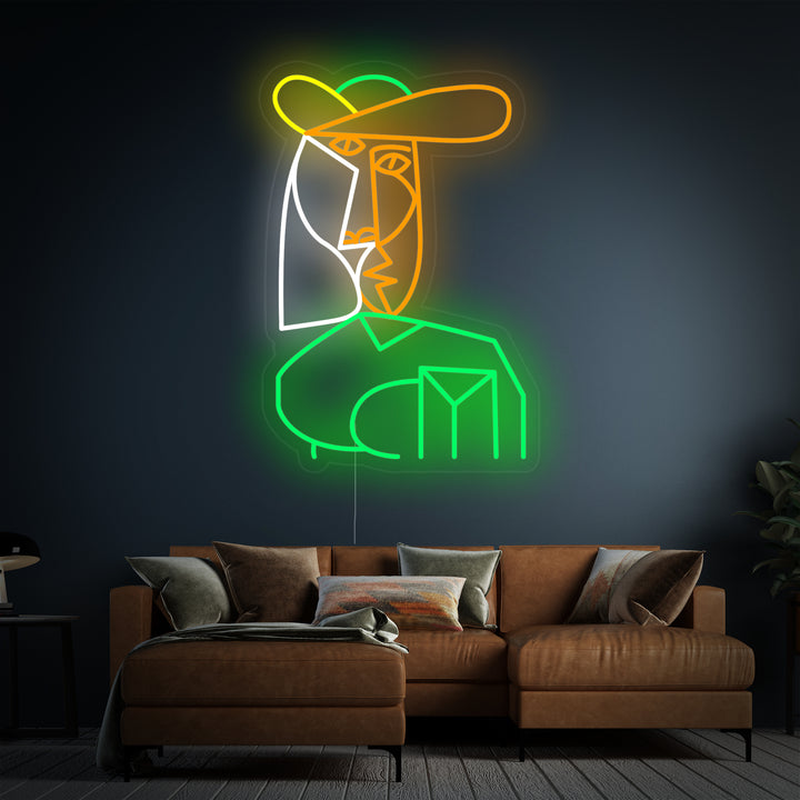 "Buste Van Vrouw Pablo Picasso" Neon Verlichting