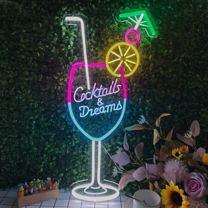 "Cocktails & Dreams" Mini Neon Verlichting