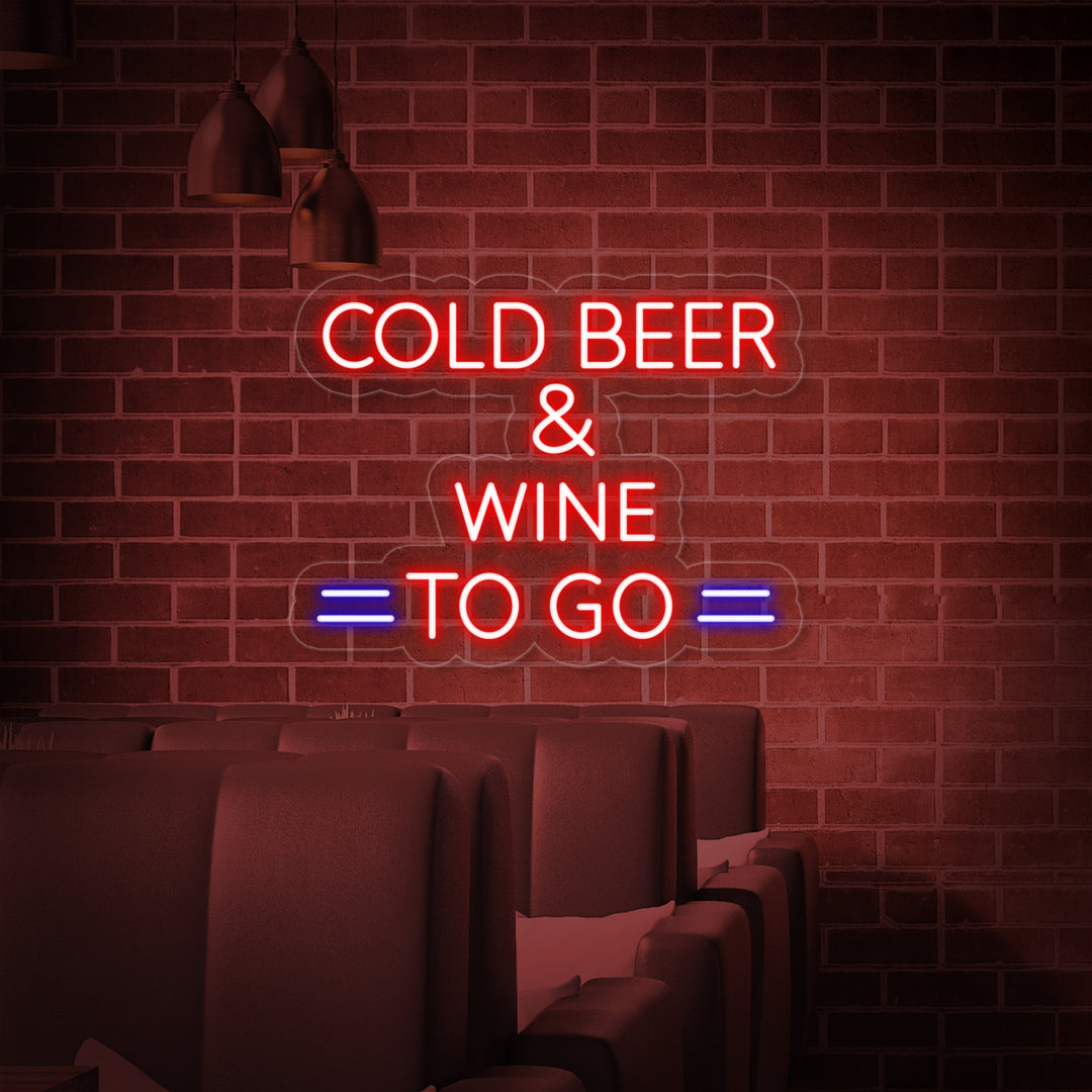 "Cold Beer And Wine To Go" Neon Verlichting