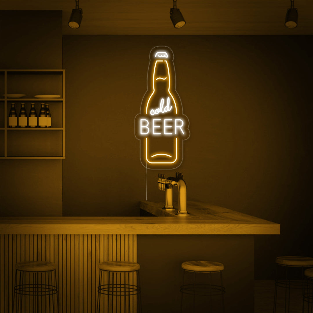 "Cold Beer Bierfles Bar" Neon Verlichting
