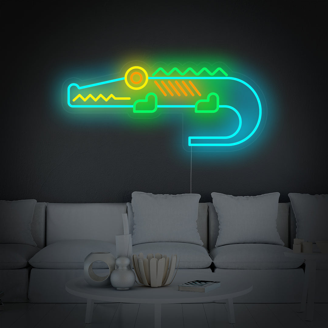 "Schattige Krokodil" Neon Verlichting