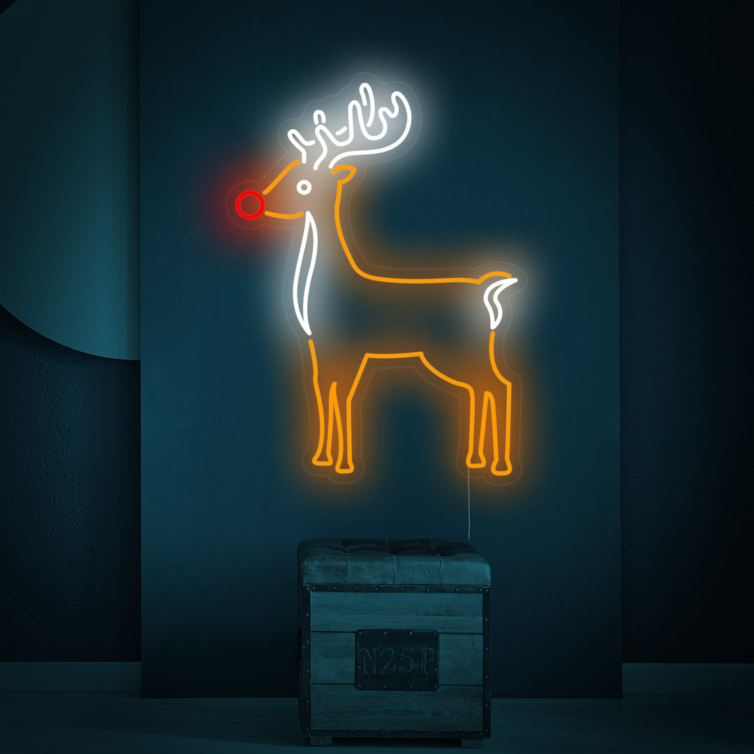 "Schattig Rendier Kerstdecor" Neon Verlichting