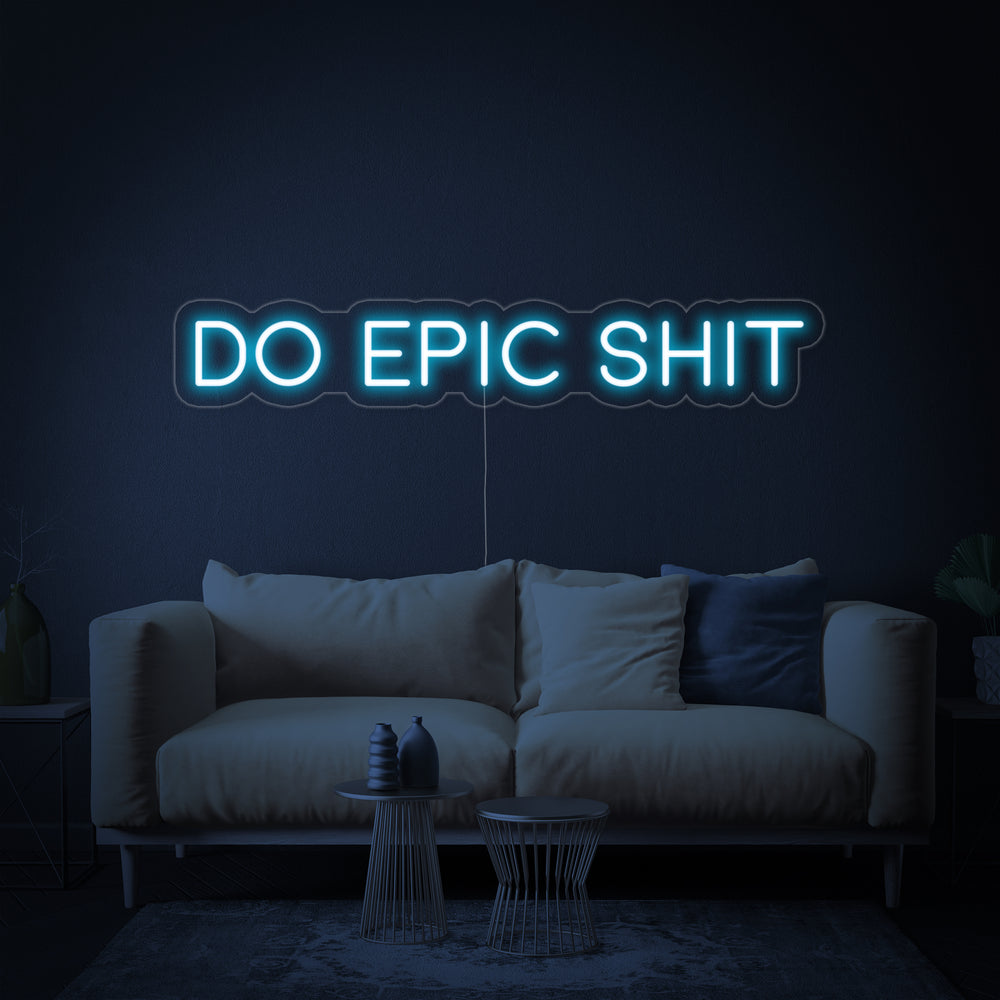 DO EPIC SHIT blauwe LED neon tekstbord