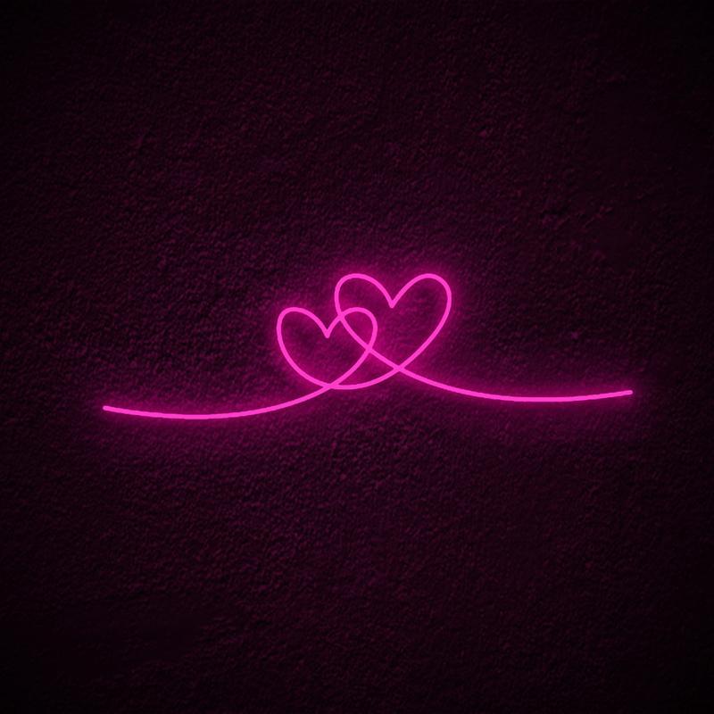 "Dubbel Hart" Neon Verlichting