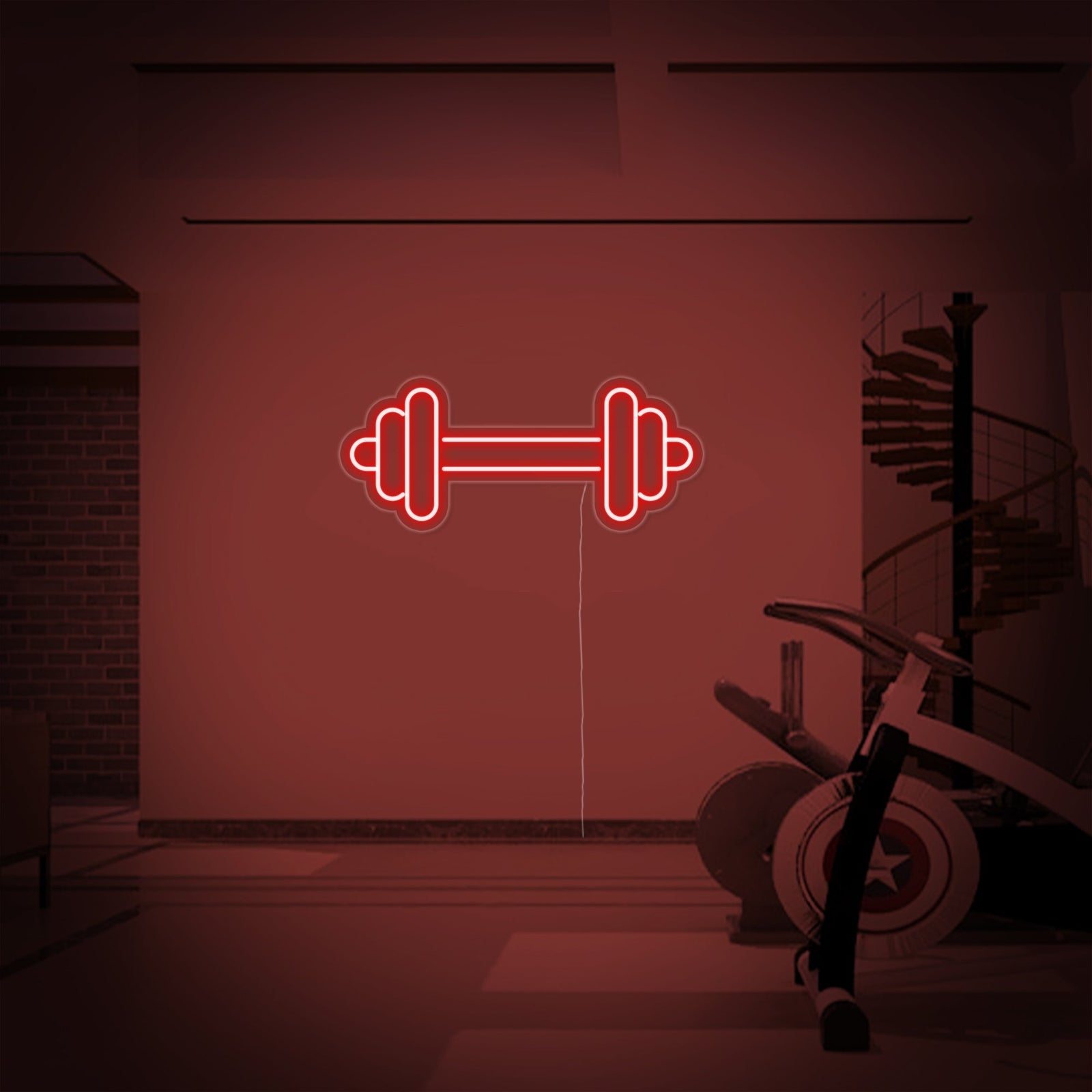 Rode halter LED neon wandlamp