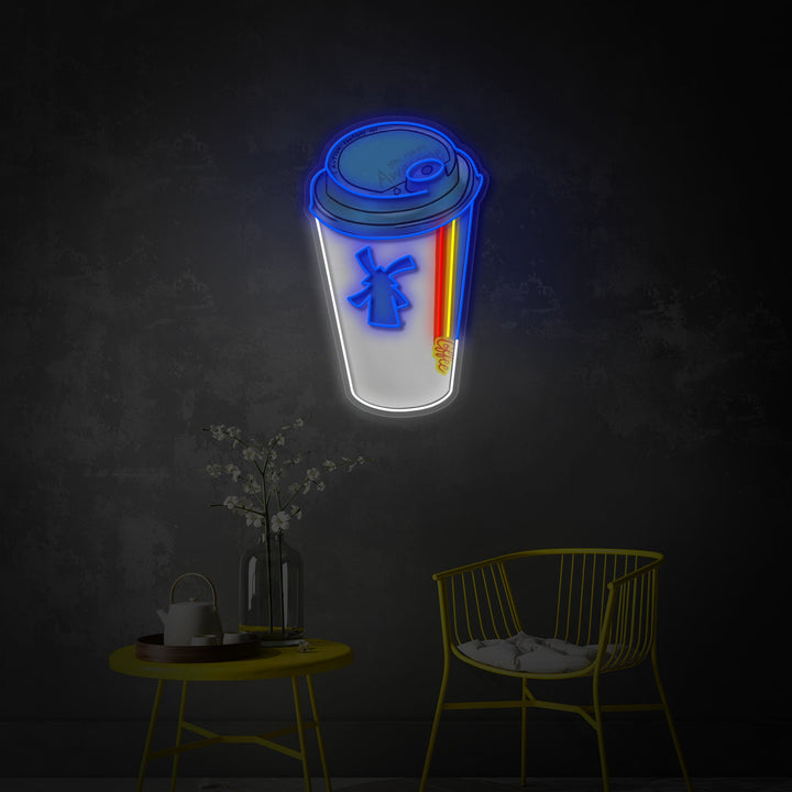 "Dutch Coffee Cup" UV-geprint LED-neonbord