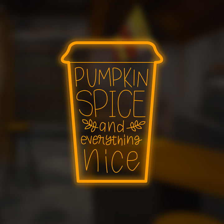 "Pumpkin Spice And Everything Nice" Miniatuur Neonbord