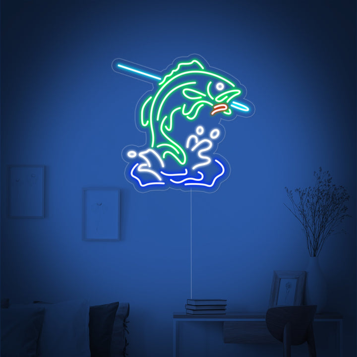 "Vis Op De Haak, Vissen" Neon Verlichting