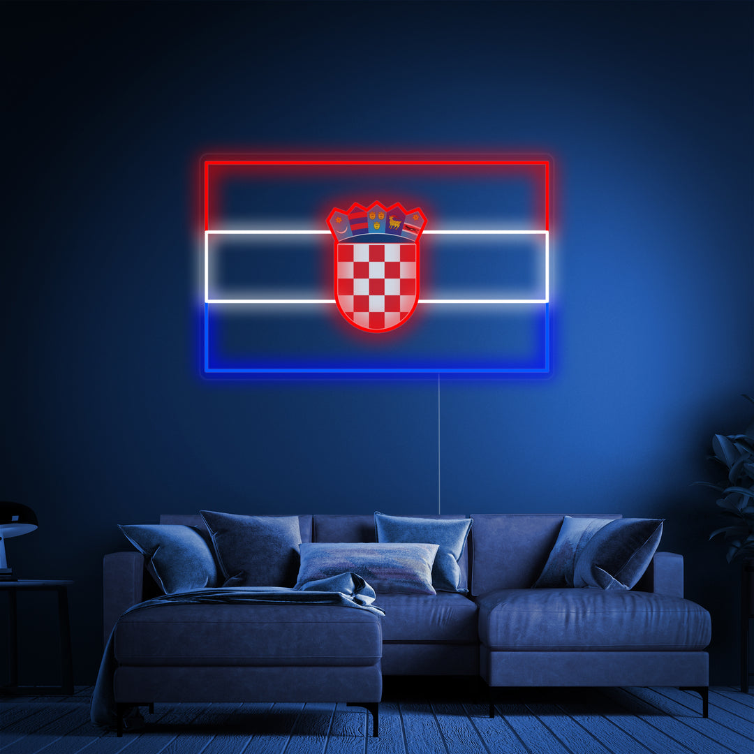 "Vlag Van Kroatië" Neon Verlichting