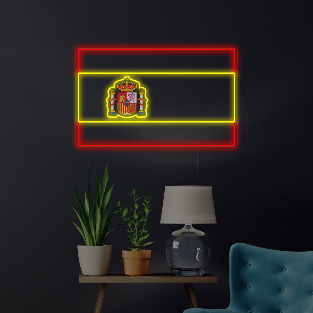 "Vlag Van Spanje" Neon Verlichting