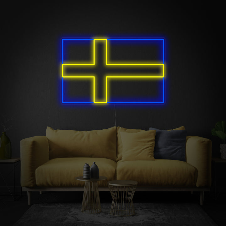 "Vlag Van Zweden" Neon Verlichting