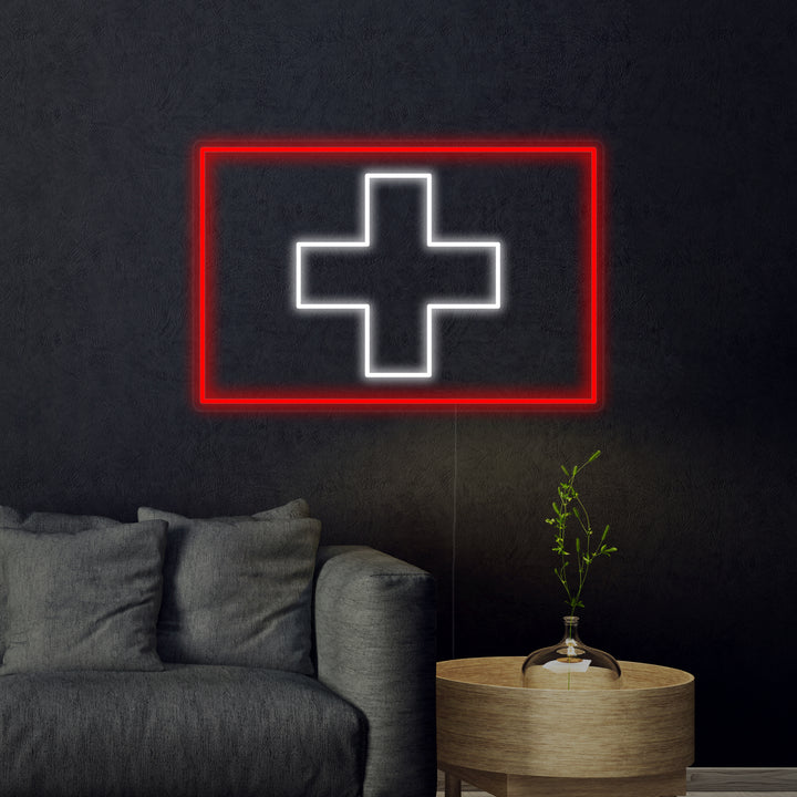 "Vlag Van Zwitserland" Neon Verlichting