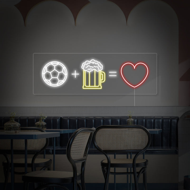 "Voetbal Bier Hart" Neon Verlichting