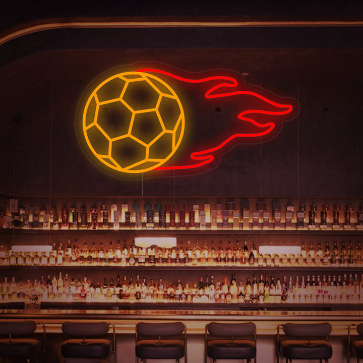 "Voetbal Met Vlam" Neon Verlichting